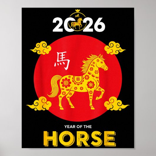 Happy Chinese New Year 2026 Year Of The Horse Poster (Vorne)