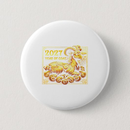 Happy Chinese New Year 2027 - Lunar New Year Goat Button (Vorderseite)