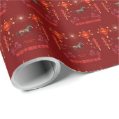 Happy Chinese new year deep red Geschenkpapier (Rolleneckpunkt)
