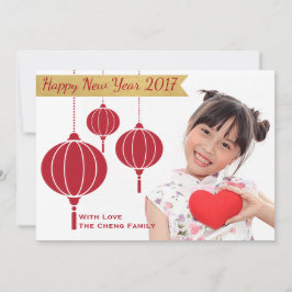 Happy Chinese New Year Editable Holiday Foto Card Feiertagskarte