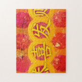 Happy Chinese New Year Gruß in Red and Gold Puzzle (Vertikal)