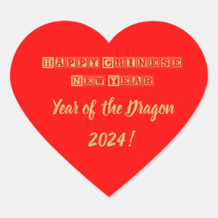 Happy Chinese New Year Herz-Aufkleber