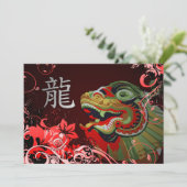 Happy Chinese new year : Hi-Fi Dragon Einladung (Stehend Vorderseite)