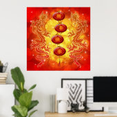 Happy Chinese New Year Lanterns and Dragons Poster (Heimbüro)