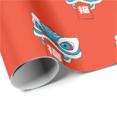 Happy Chinese New Year - Lion Dance Geschenkpapier (Rolleneckpunkt)
