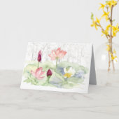 Happy Chinese New Year Lotus Blume Pond Karte (Gelbe Blume)