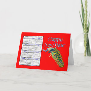 Happy Chinese New Year mit Kalender Vietnam-Test Feiertagskarte