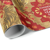 Happy Chinese New Year Moderne Asian Muster Geschenkpapier (Rolleneckpunkt)