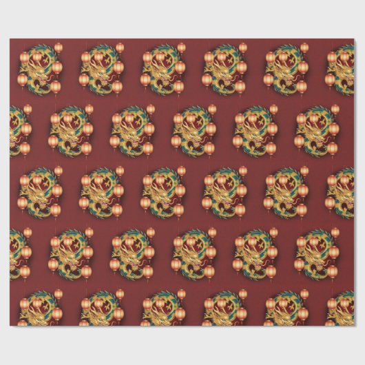 Happy Chinese New Year Moderne Asian Muster Geschenkpapier (Flach)