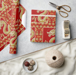 Happy Chinese New Year Moderne Asian Muster Geschenkpapier