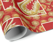 Happy Chinese New Year Moderne Asian Muster Geschenkpapier (Rolleneckpunkt)