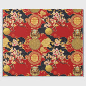 Happy Chinese New Year Moderne Asian Muster Geschenkpapier (Flach)