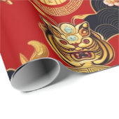 Happy Chinese New Year Moderne Asian Muster Geschenkpapier (Rolleneckpunkt)