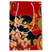Happy Chinese New Year Moderne Asian Muster Mittlere Geschenktüte (Vorderseite)