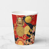 Happy Chinese New Year Moderne Asian Muster Pappbecher (Rechts)