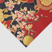 Happy Chinese New Year Moderne Asian Muster Seidenpapier (Detail)