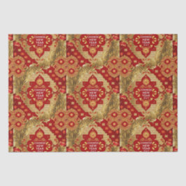 Happy Chinese New Year Moderne Asian Muster Seidenpapier