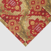 Happy Chinese New Year Moderne Asian Muster Seidenpapier (Detail)