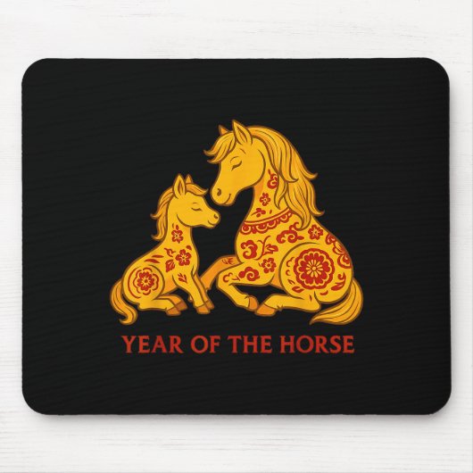 Happy Chinese New Year Of The Horse 2026 Family Ma Mousepad (Vorne)