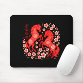 Happy Chinese New Year Of The Horse 2026 Lunar New Mousepad (Mit Mouse)