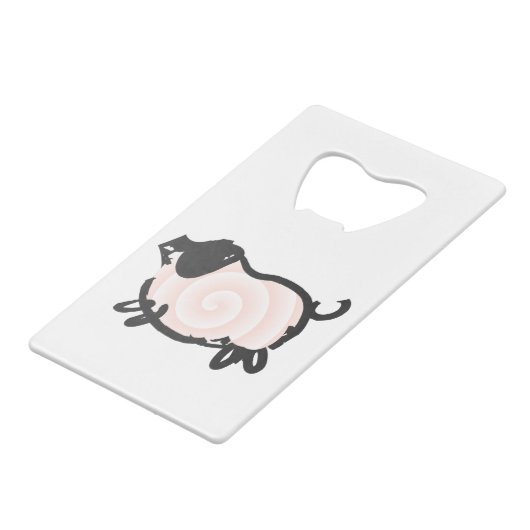 Happy Chinese New Year of the Pig Card Flasche off Geldbeutel Flaschenöffner (Rückseite Schrägansicht)