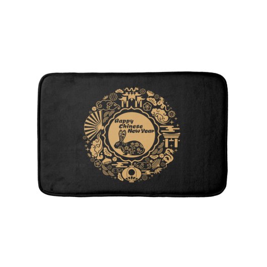 Happy Chinese New Year of the Rabbit Badematte (Vorderseite)