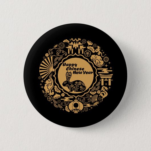 Happy Chinese New Year of the Rabbit Button (Vorderseite)