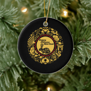 Happy Chinese New Year of the Rabbit Keramik Ornament