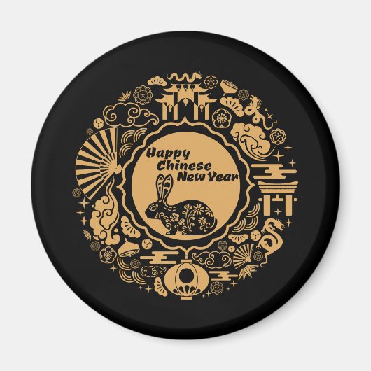 Happy Chinese New Year of the Rabbit Magnet (Vorne)