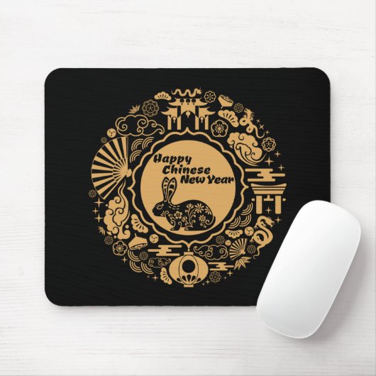 Happy Chinese New Year of the Rabbit Mousepad (Mit Mouse)