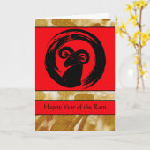 Happy Chinese New Year of the Ram Card Karte (Gelbe Blume)