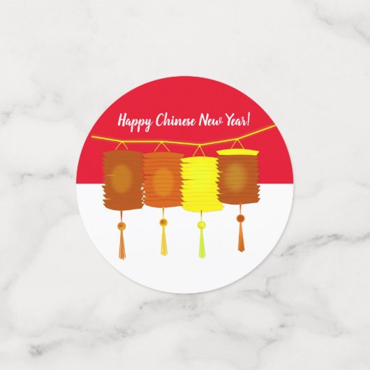 Happy Chinese New Year Pig Lantern 2019 Red Gold Konfetti (Klein Vorderseite)