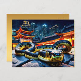 Happy Chinese New Year Snake 2025 HPostC Feiertagspostkarte