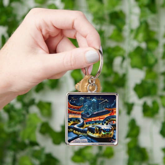 Happy Chinese New Year Snake 2025 LMSqK Schlüsselanhänger (Hand)