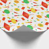 Happy Chinese New Year Traditional Lantern Pattern Geschenkpapier (Ecke)