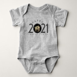 Happy Chinese Ox New Year 2021 Baby Bodysuit Baby Strampler