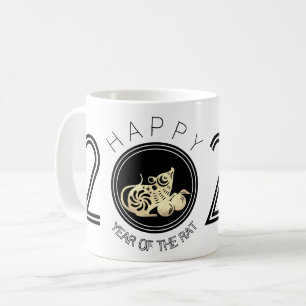 Happy Chinese Rat New Year 2020 White Tasse 2