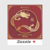 Happy Chinesisch Neues Jahr 2024 Lunar Jahr 2024 Aufkleber (Blatt)