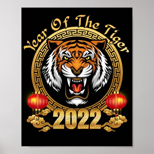 Happy Chinesisch Neujahr 2022 Jahr des Tiger Poster (Vorne)