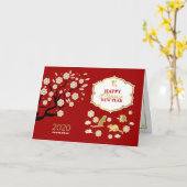 Happy Chinesisch Neujahr der Rat 2020 Karte (Gelbe Blume)