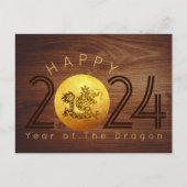 Happy Chinesisch Neujahr Wood Dragon 2024 PostC Postkarte (Vorderseite)