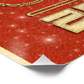 Happy Chinesisch Red Gold Neujahr des Drachen 2024 Poster (Ecke)