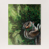 Happy Chipmunk in Fern Puzzle (Vertikal)