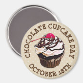 Happy Chocolate Cupcake Day Magnet (Vorderseite/Rückseite)