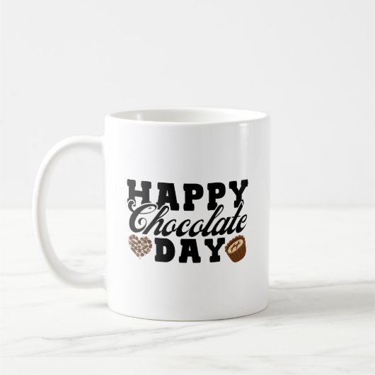 Happy Chocolate Day, Chocolate Lover's Joyful Kaffeetasse (Links)