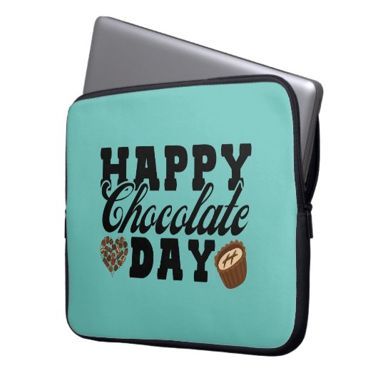 Happy Chocolate Day, Chocolate Lover's Joyful Laptopschutzhülle (Vorderseite Links)