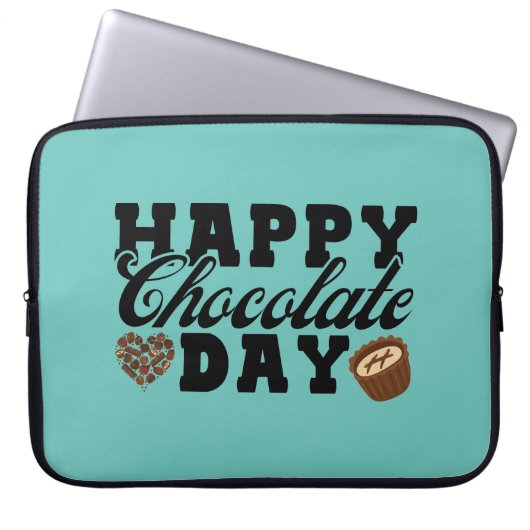 Happy Chocolate Day, Chocolate Lover's Joyful Laptopschutzhülle (Vorderseite)