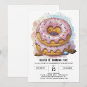 Happy Chocolate Donuts Geburtstag Einladung (Vorne/Hinten)