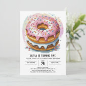 Happy Chocolate Donuts Geburtstag Einladung (Stehend Vorderseite)