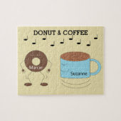 Happy Chocolate Mattierte Donut & Coffee Tasse: Puzzle (Horizontal)
